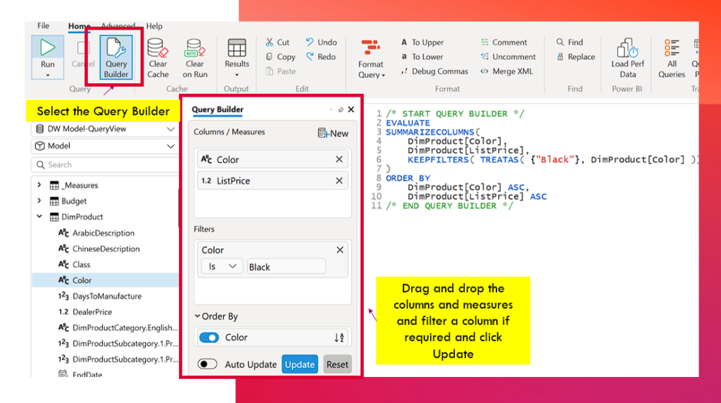 Different Methods to get DAX queries from visuals or from table columns ...